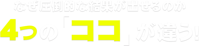 なぜ圧倒的な結果が出せるのか4つの「ココ」が違う!